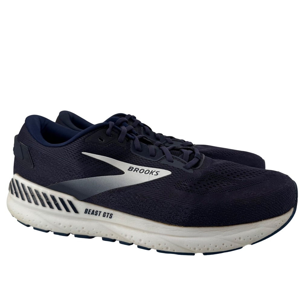 Brooks Beast GTS 24 Running Shoes Mens 15 Navy Blue Support Sneakers